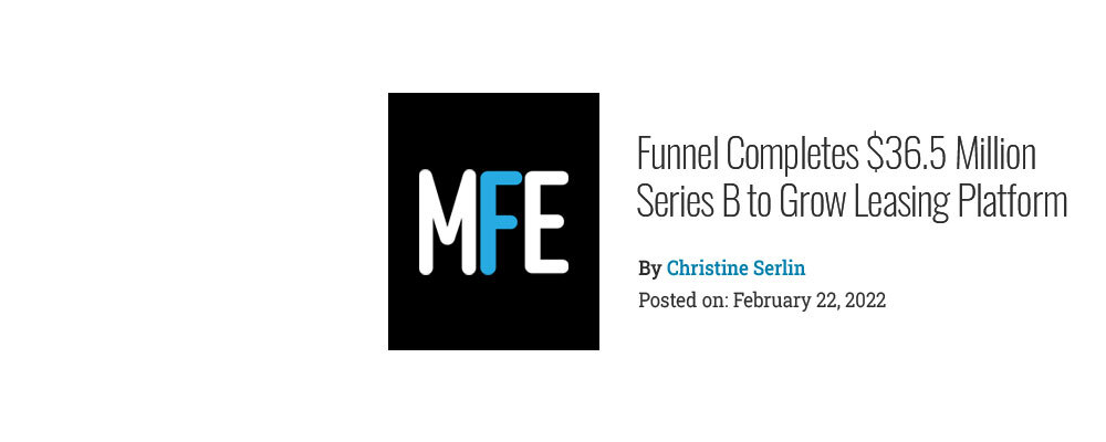Funnel Completes $36.5 Million Series B to Grow Leasing Platform