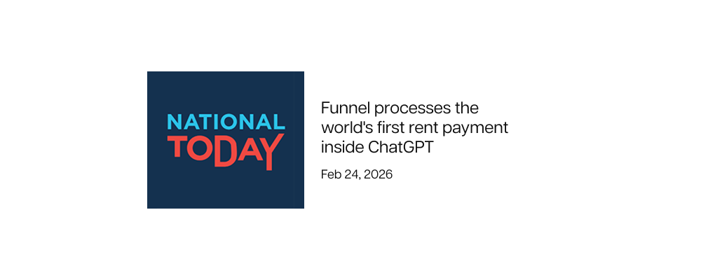 National Today — Funnel processes the world’s first rent payment inside ChatGPT
