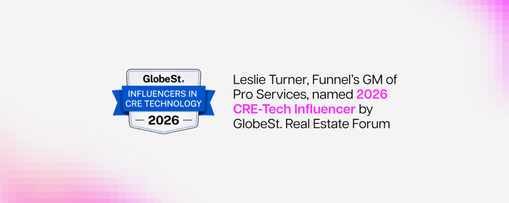 Leslie Turner, Funnel’s GM of Pro Services, named 2026 CRE-Tech Influencer by GlobeSt. Real Estate Forum